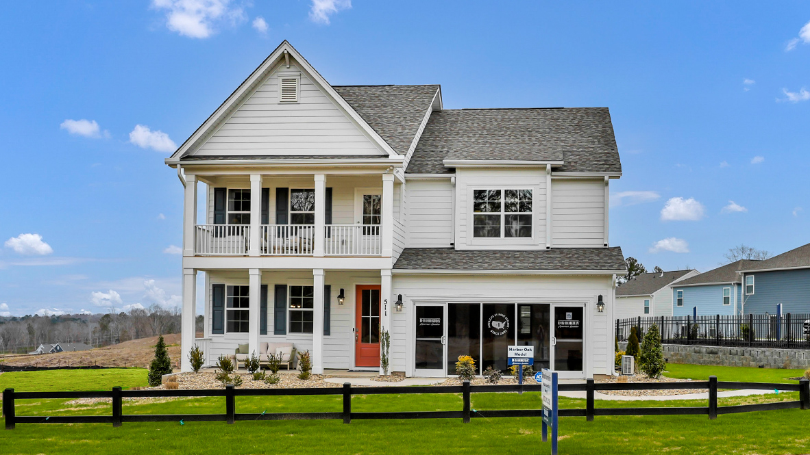 Harbor Oak Model with stacked front porches