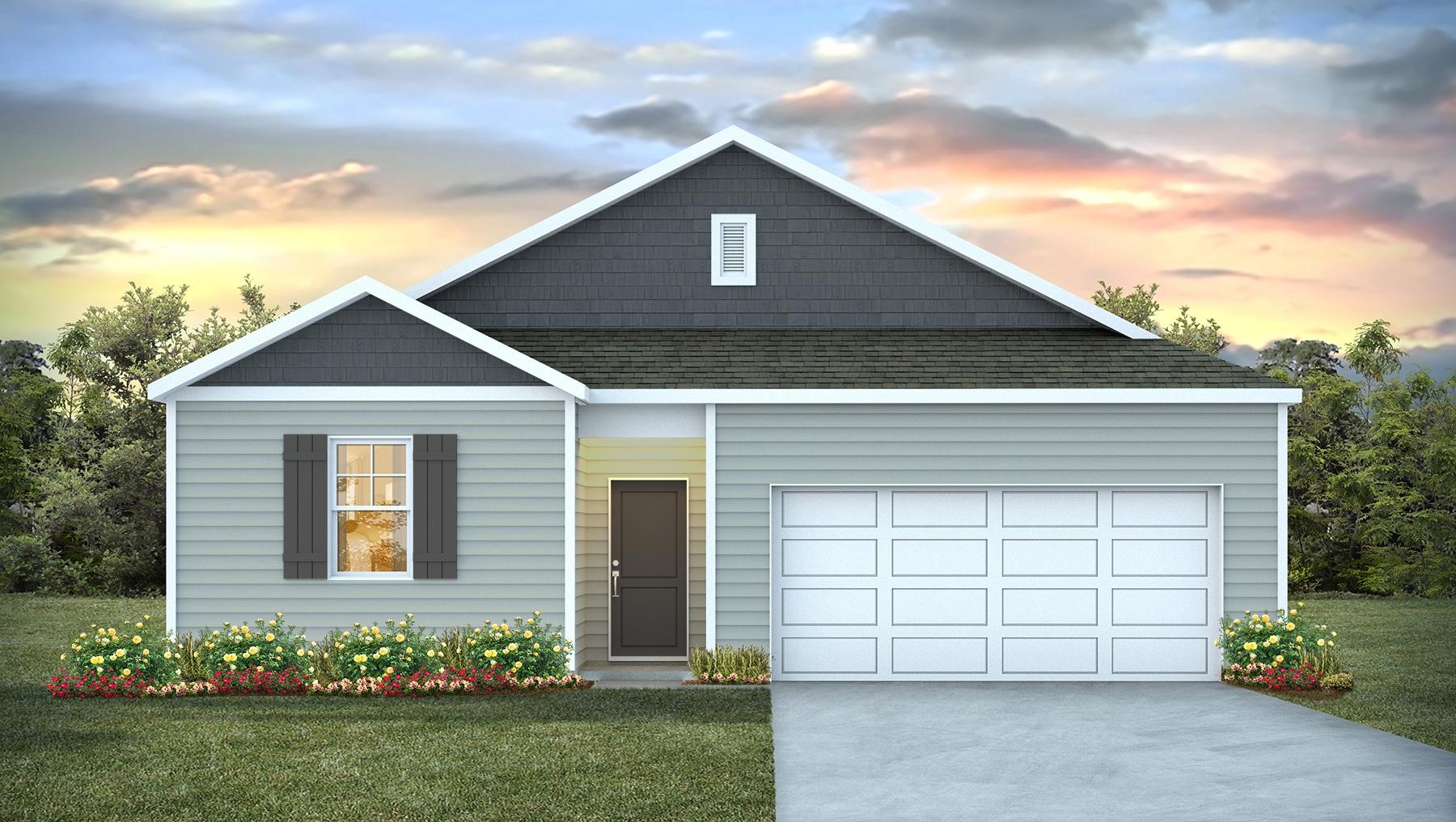 Kerry B elevation with a 2-car garage and 3 bedrooms