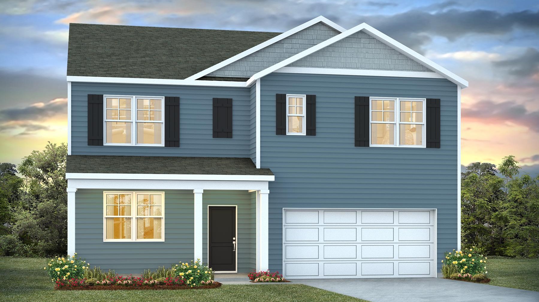 Hayden B elevation with Hardie Plank siding