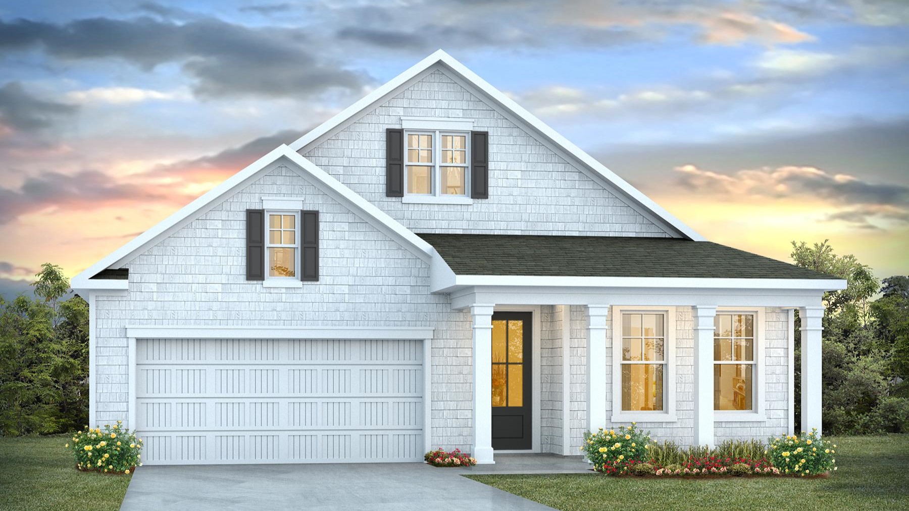 Single story home with a covered front and back patio in Irmo, SC