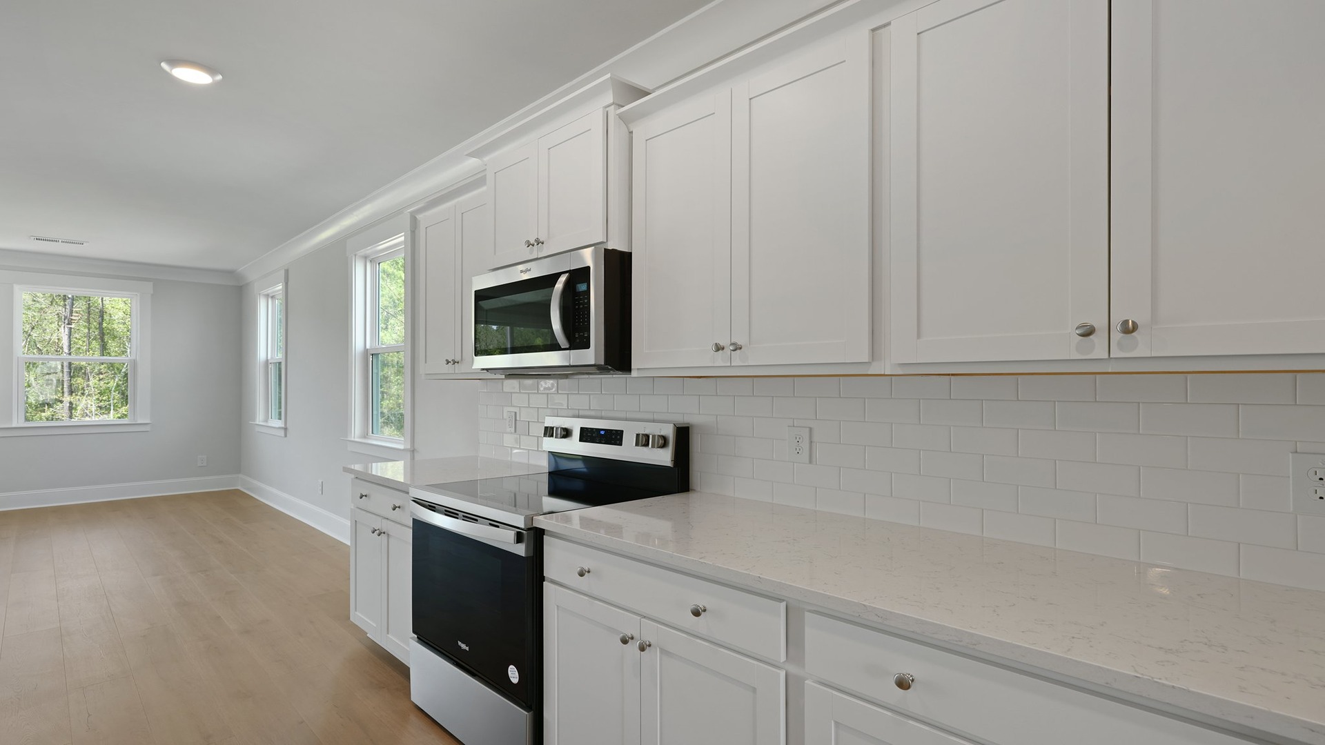 Tile backsplash in kitchen
