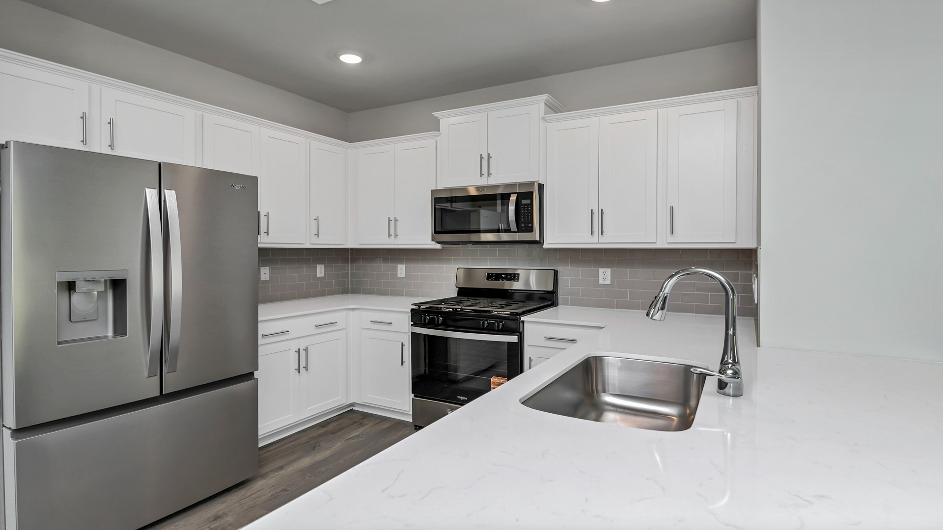 Stainless steel appliances come with the kitchen