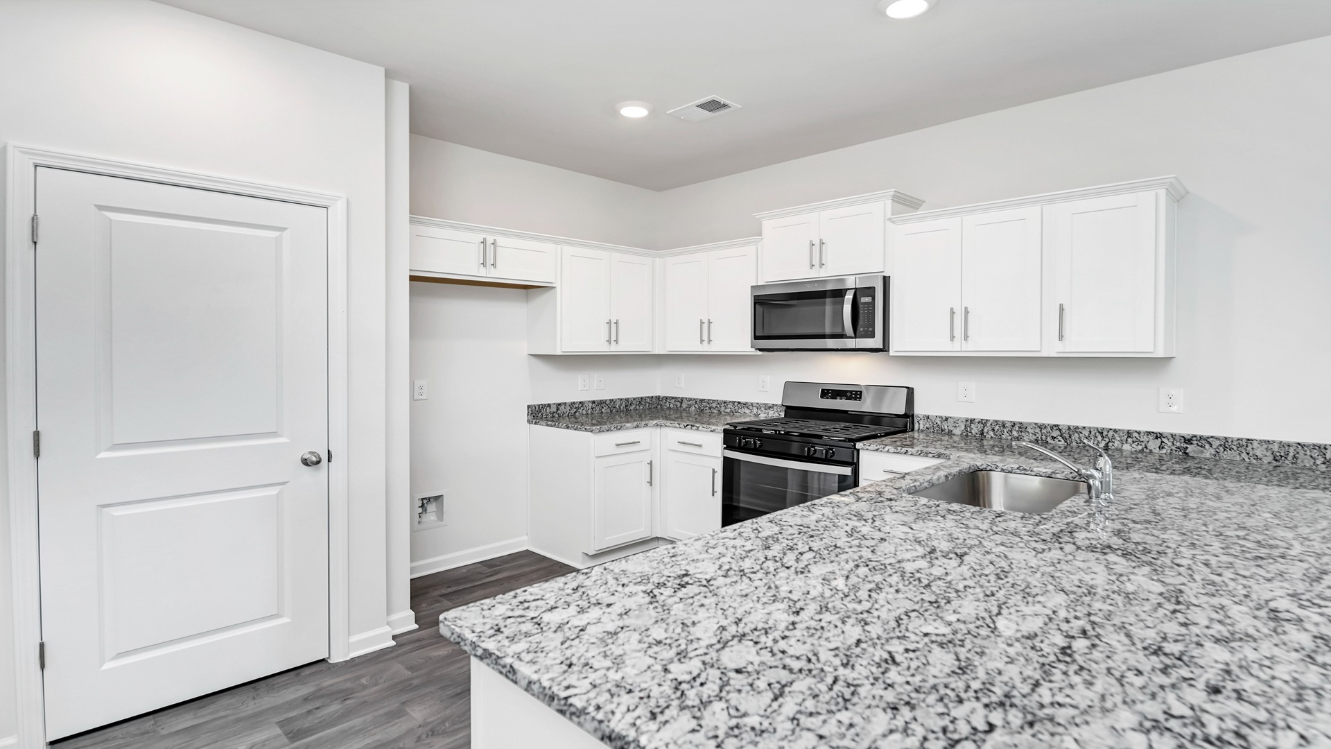 Ample cabinet space in the kitchen