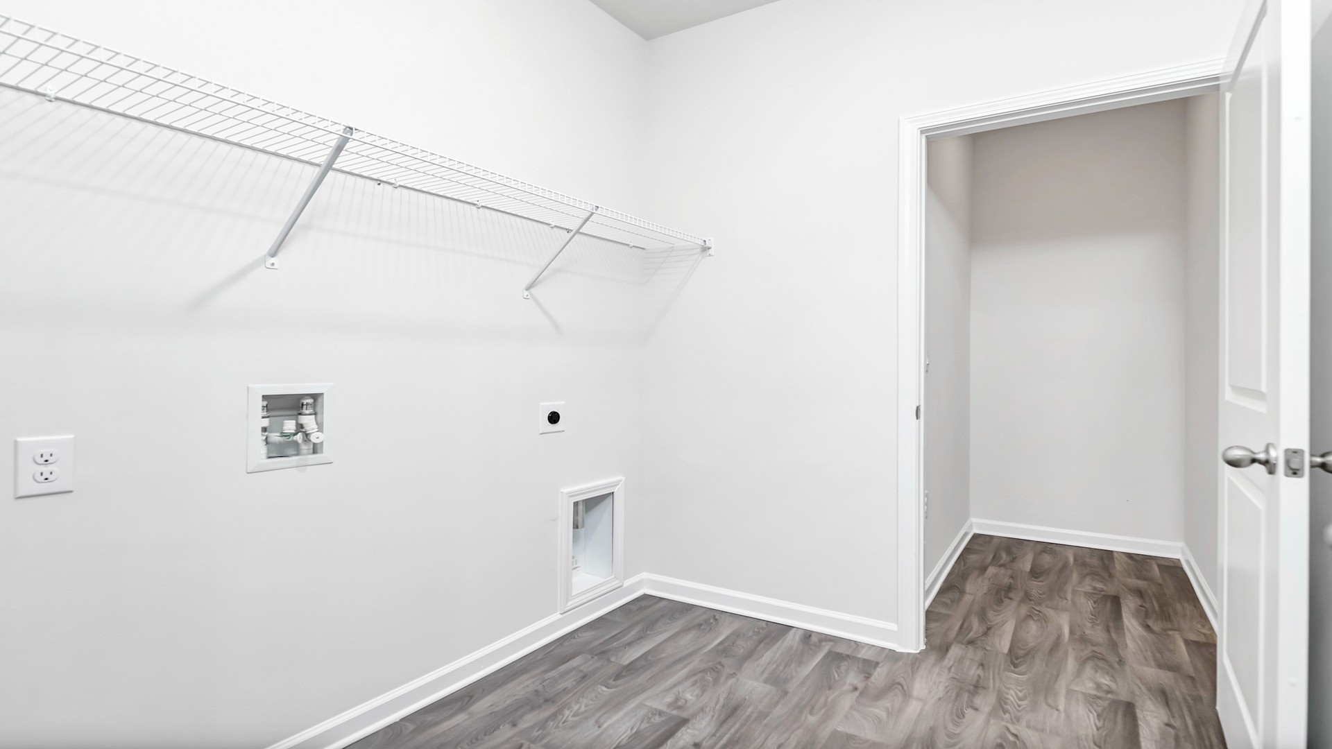 The laundry room is spacious