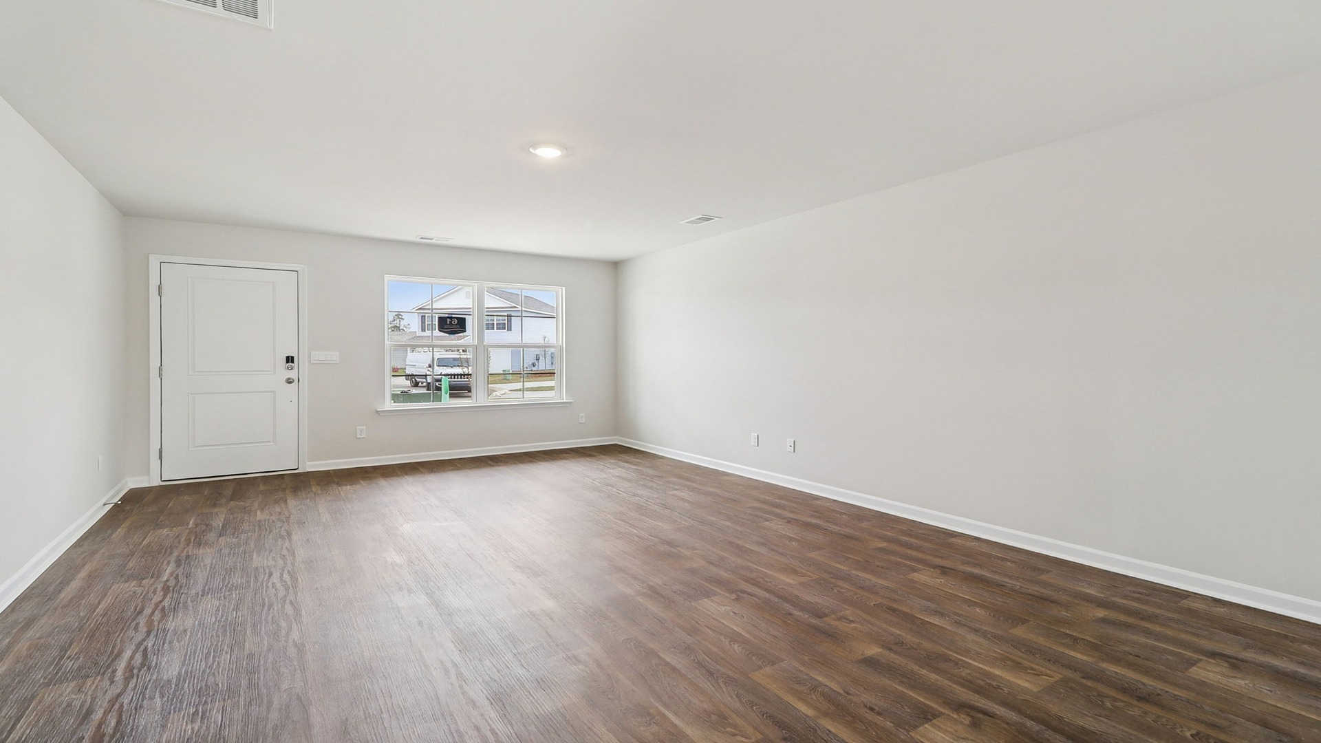Front entrance of the Harrison floorplan leads into the open living area