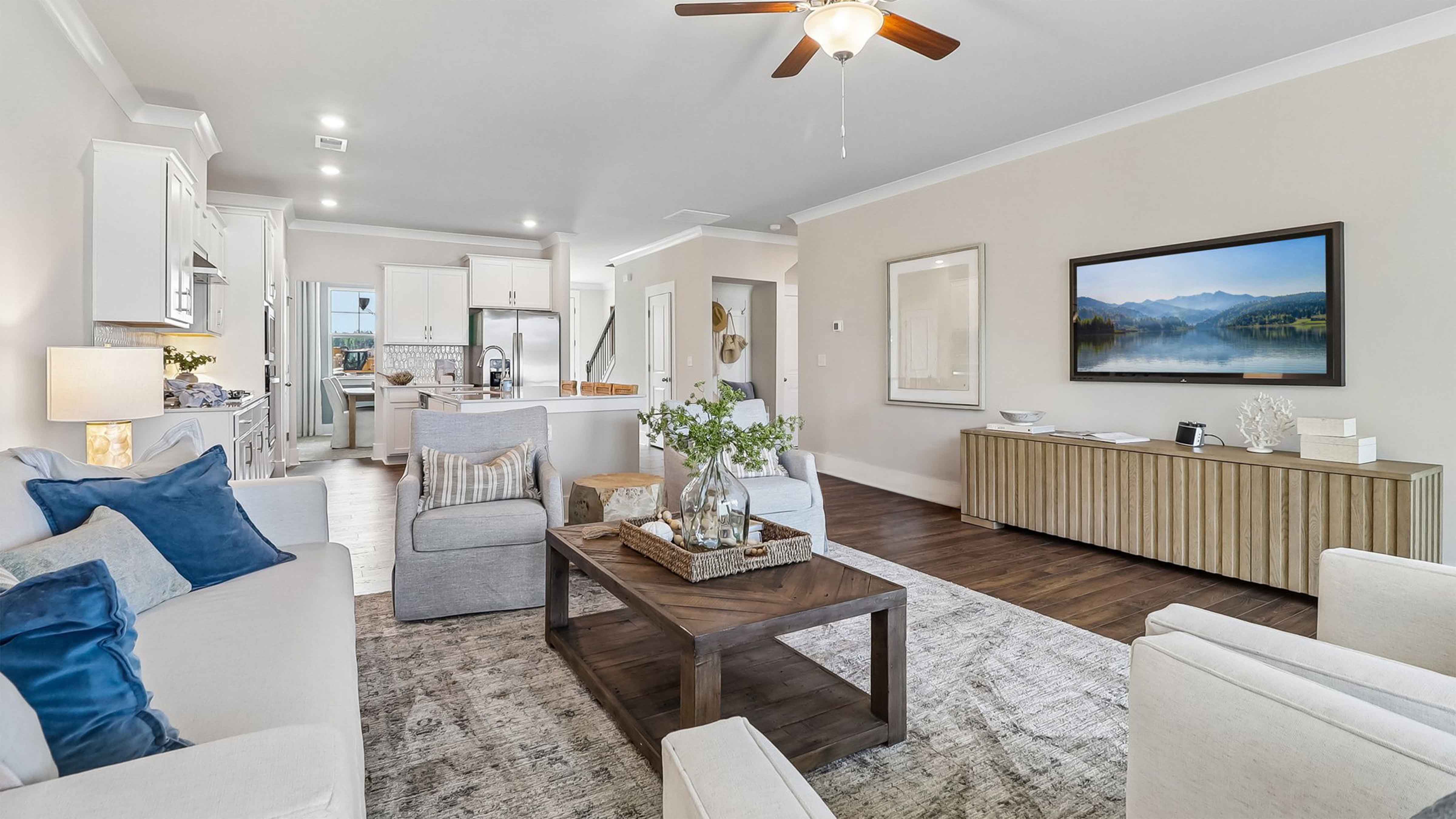 View of kitchen area from the living room of the Tillman living area in Shell Pointe