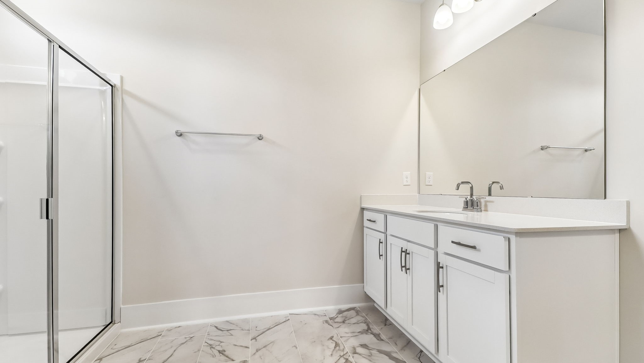 Primary bathroom with a standup walk-in shower