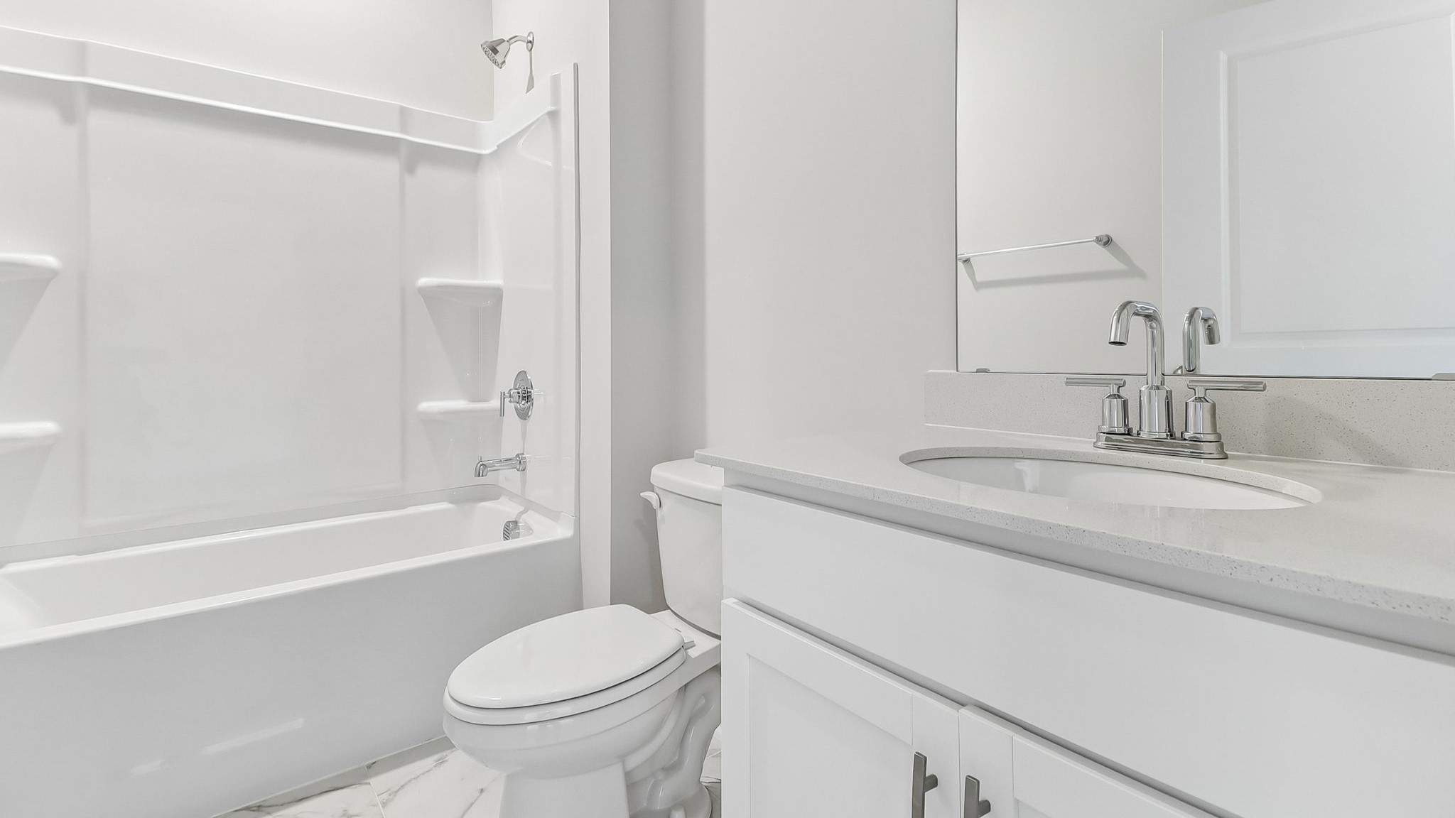 Bathroom 3 upstairs with a shower tub combo and single-vanity