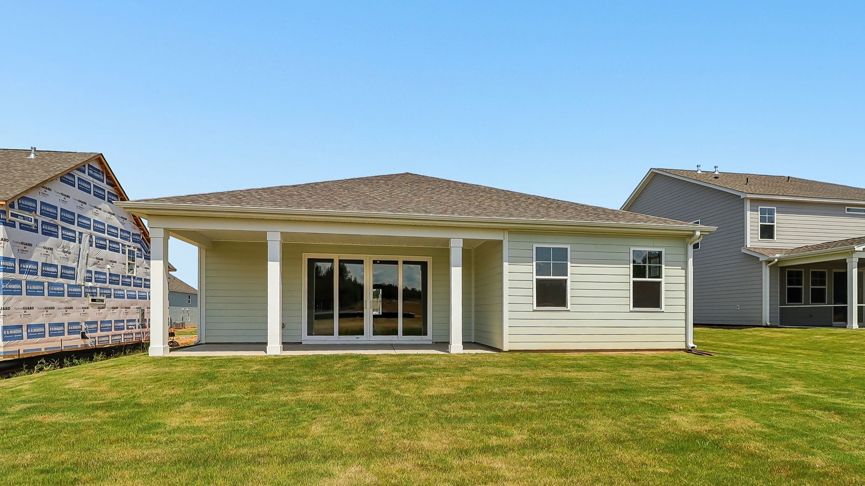 Hardie Plank siding finishes the whole exterior of the home