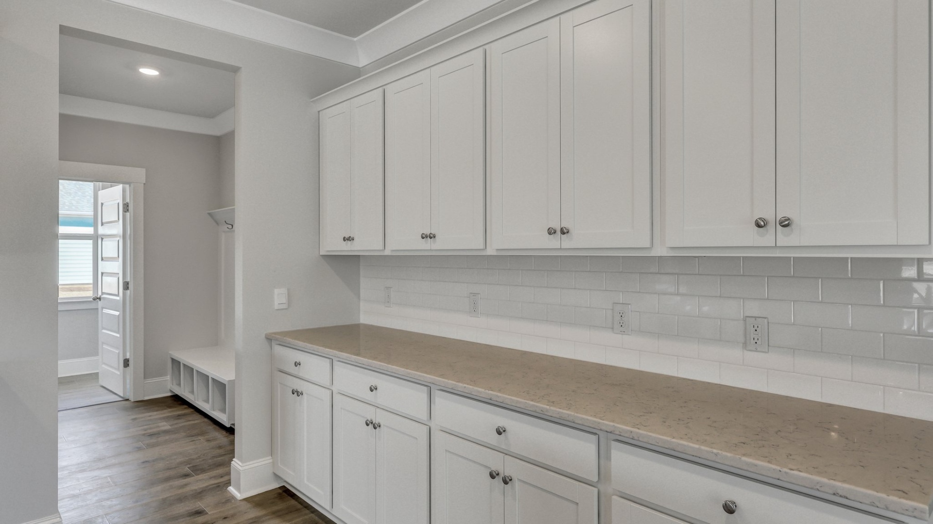 Lots of counter and cabinet space in kitchen