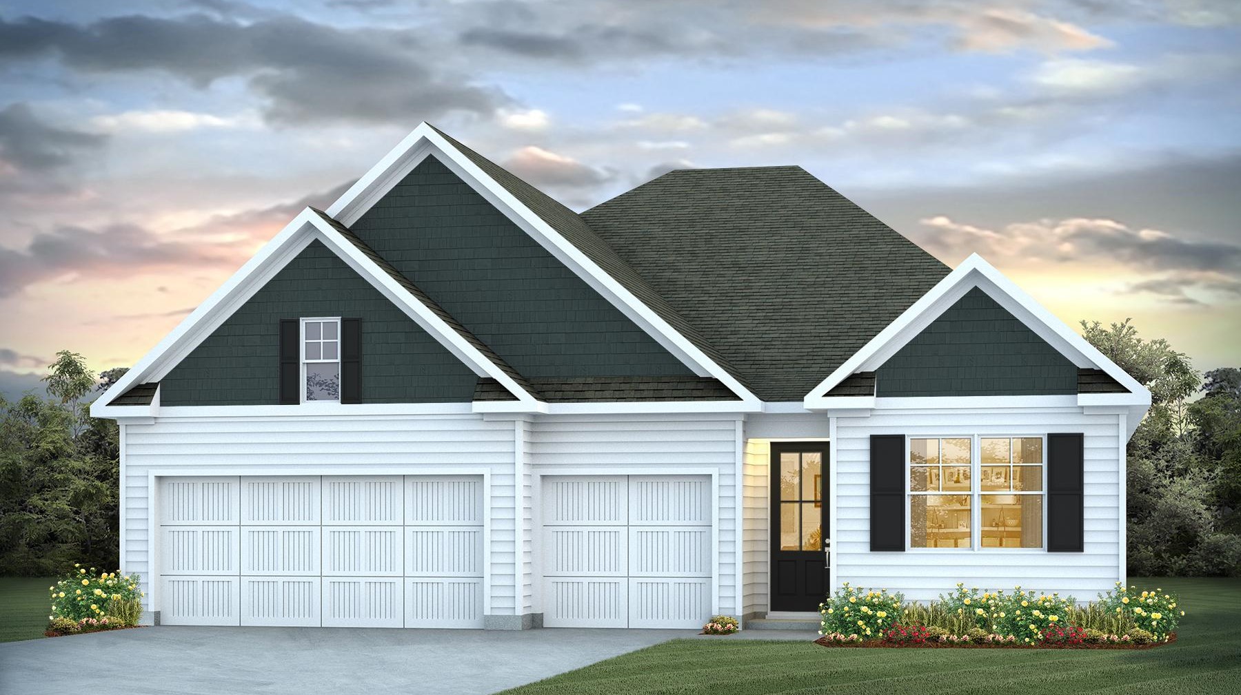 Single-story home with a 3-car garage for sale near Lake Murray in Gilbert, SC