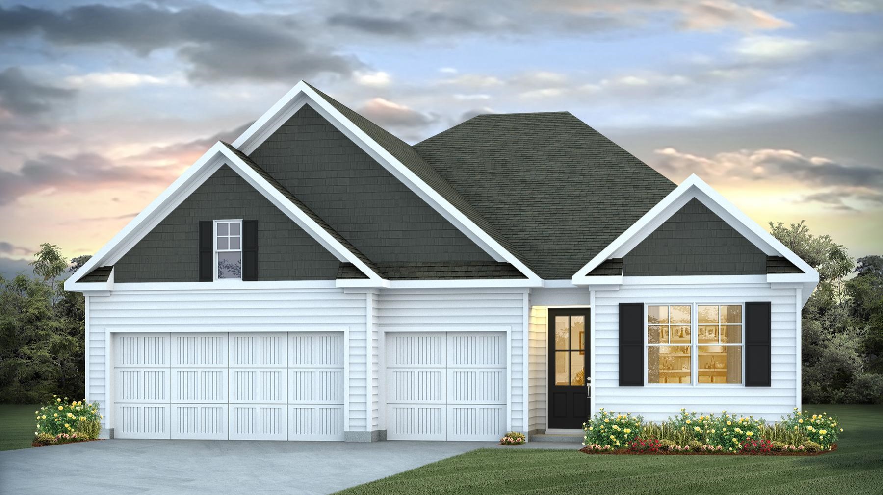 Trivecta floorplan for sale in Shell Pointe with a 3-car garage