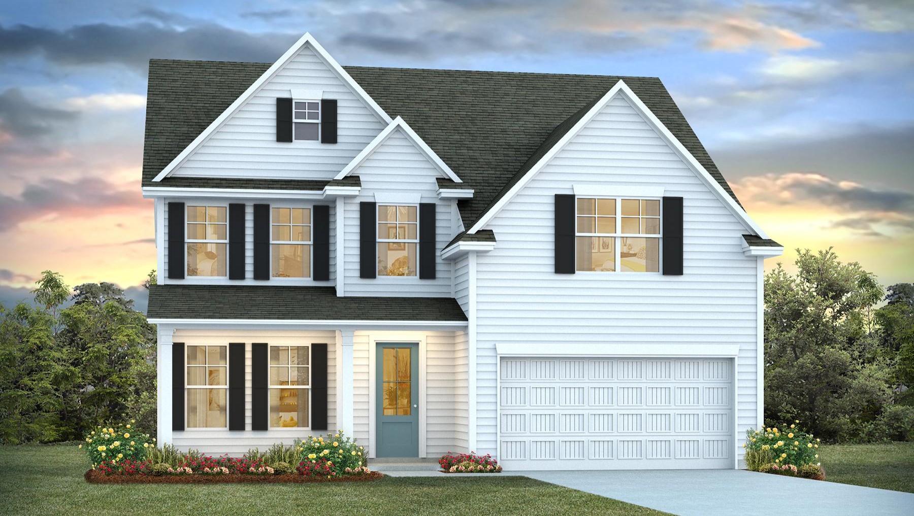 Two-story house for sale near Lake Murray with a 2-car garage and covered front porch