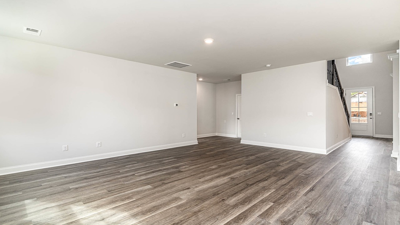 Open main living areas open up off the front foyer of the Forrester plan