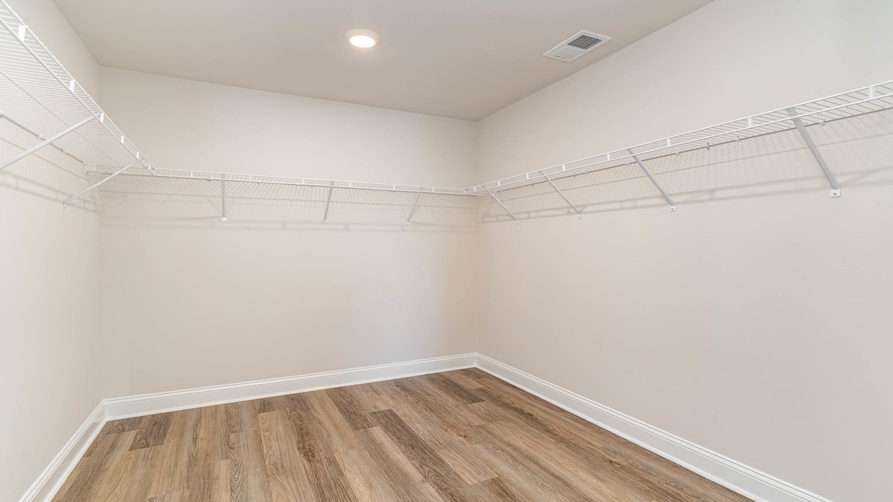 Spacious walk-in primary closet