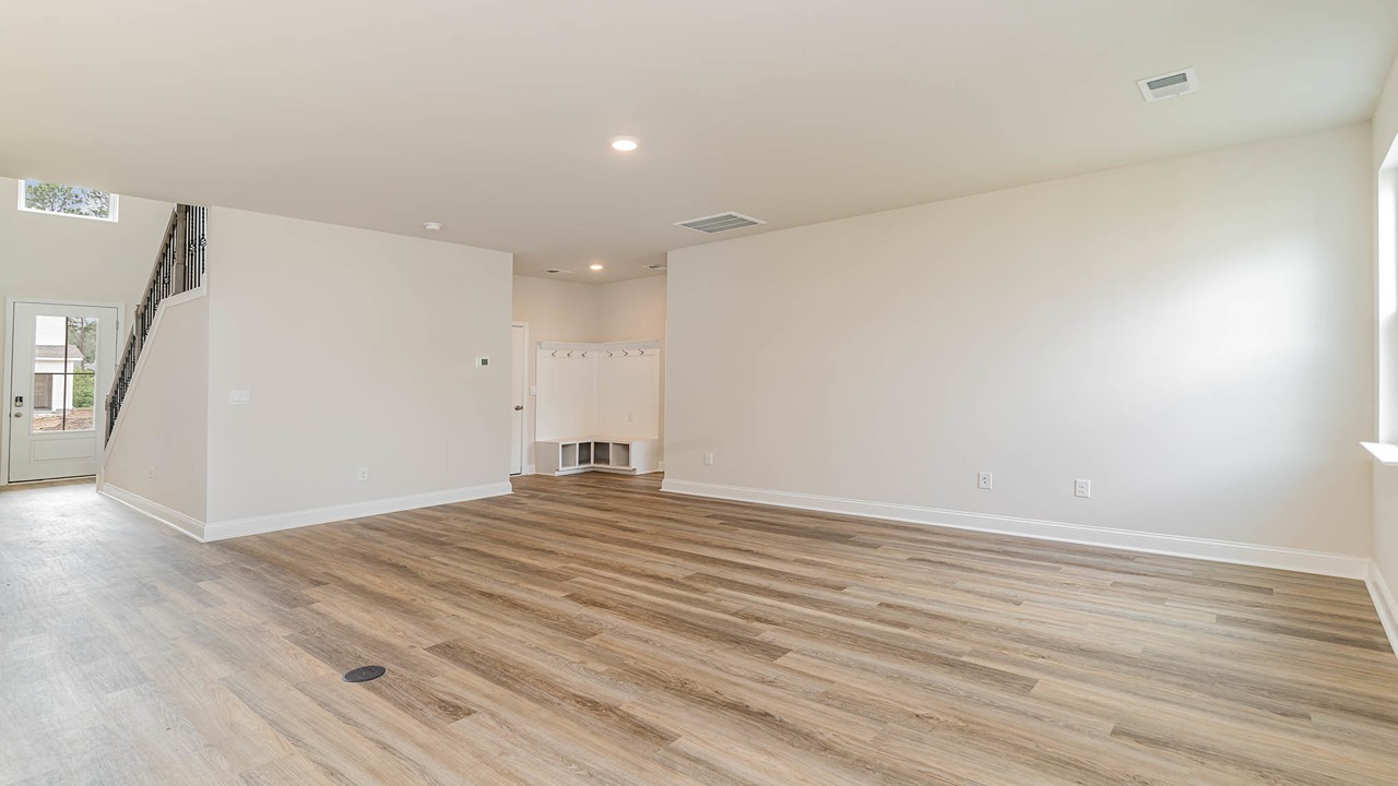 Revwood flooring finishes the main living areas.