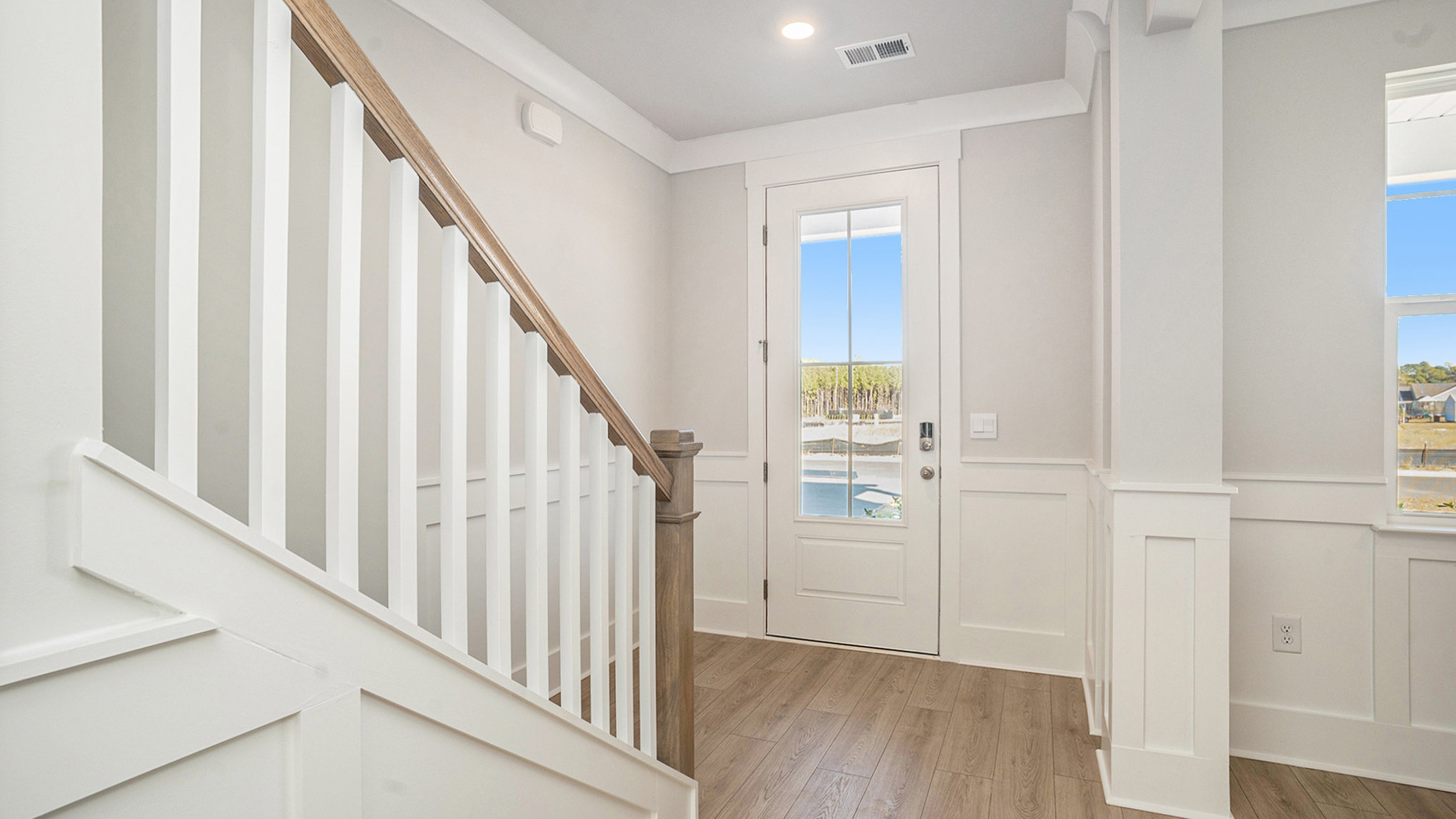 Front entrance and stairway to upstairs