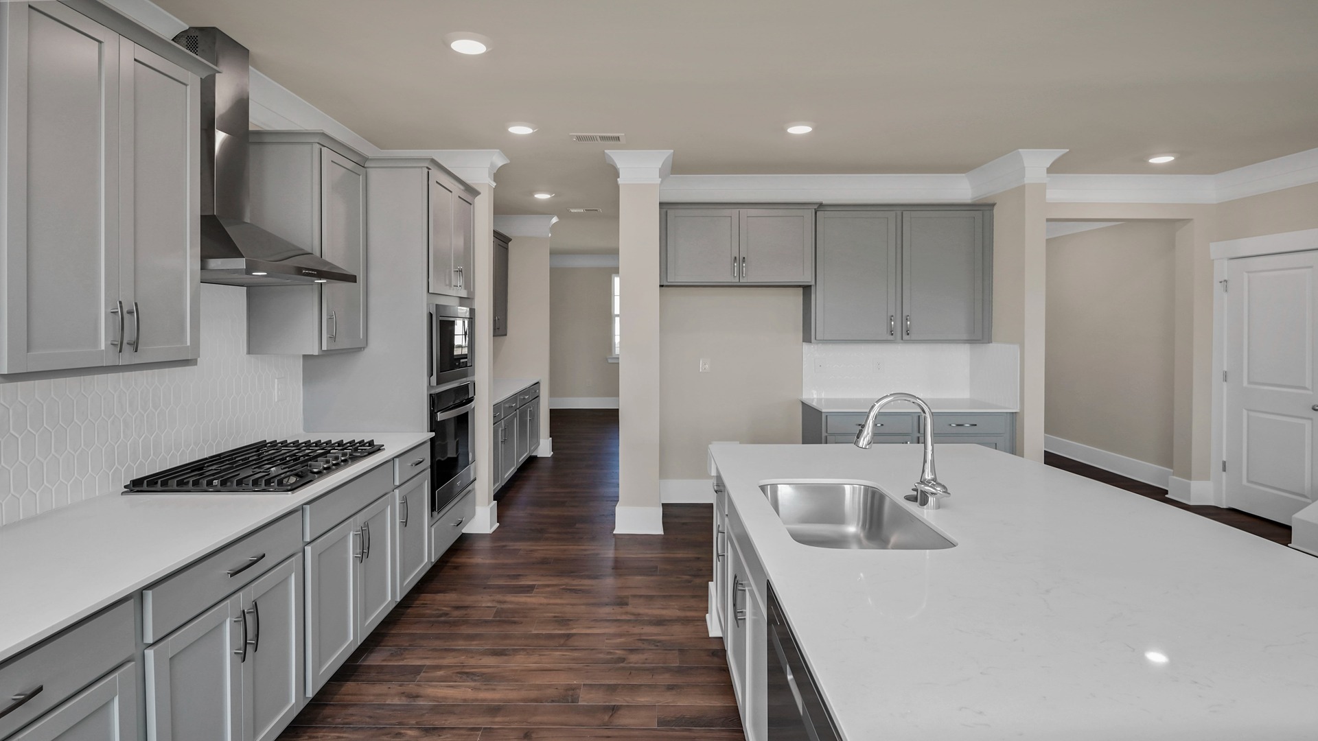 Tile backsplash finishes the kitchen space