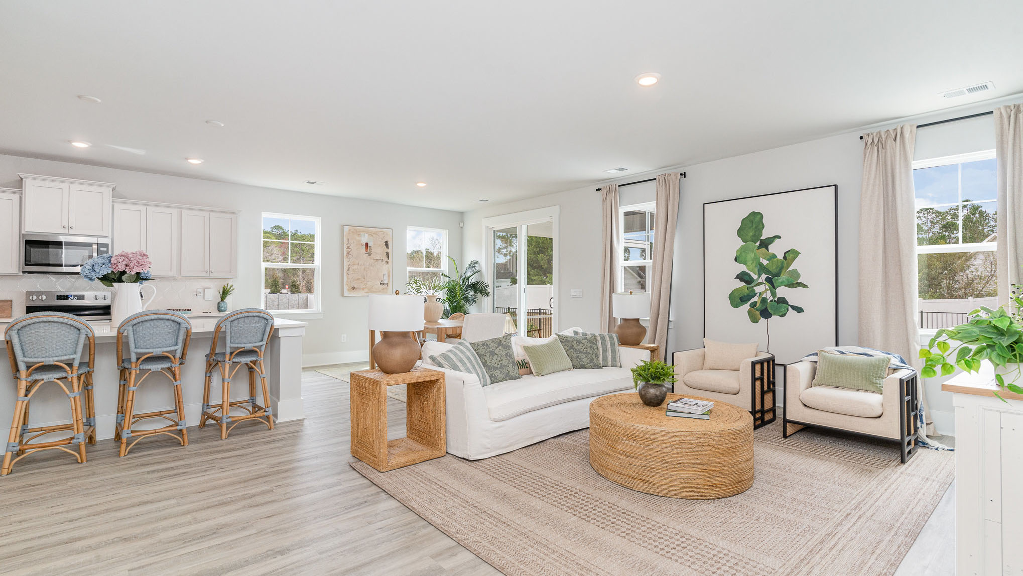 The main living areas are all open concept