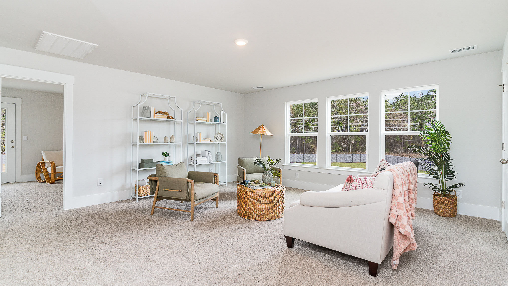 Upstairs is a large functional loft space with large window for light