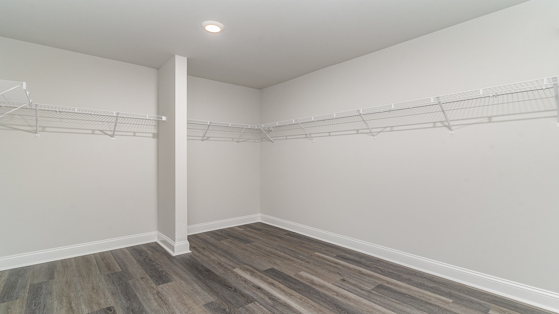 Spacious walk-in primary closet