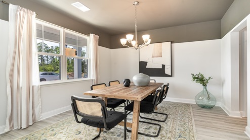 Formal dining area at the front of the home