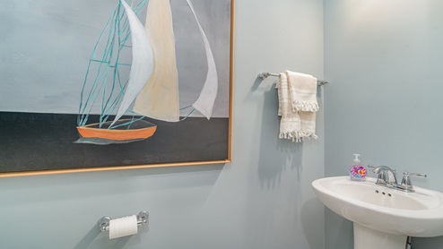 First-floor powder room