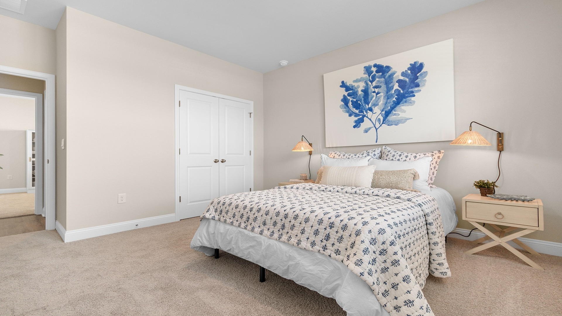 Bedroom with private closet and French closet doors