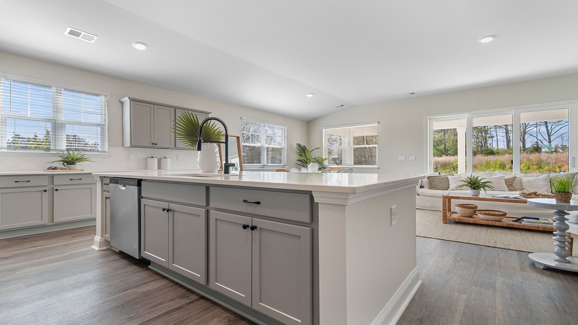 Floating island overlooks dining and living areas Lexington, SC