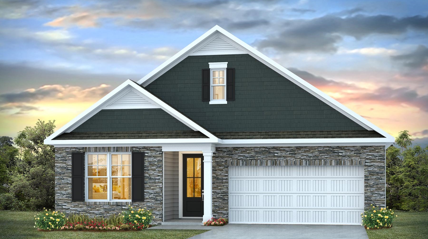 Lexington, SC Home for sale with stone and Hardie Plank siding