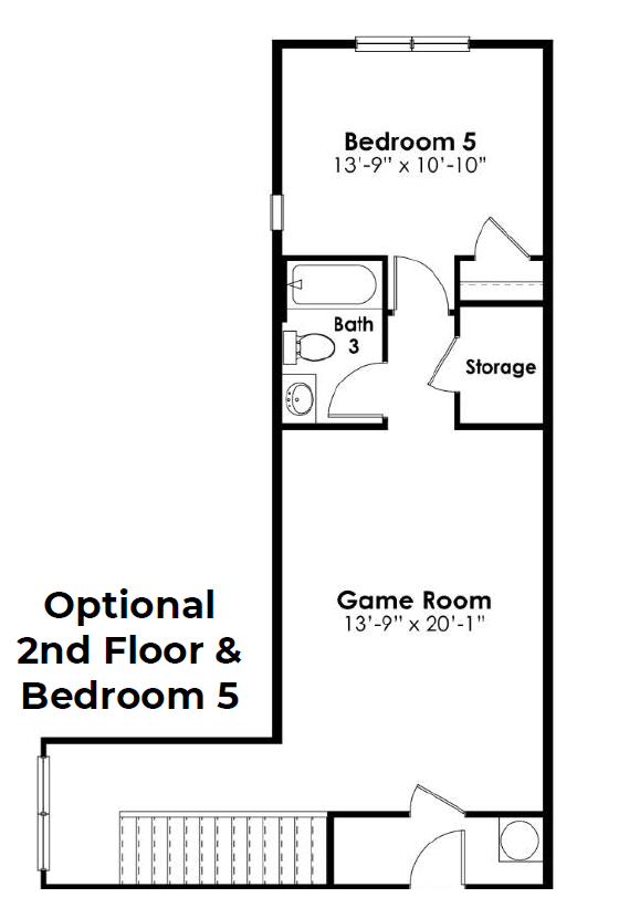 Optional Darby level 2 with functional loft and additional bedroom and bathroom