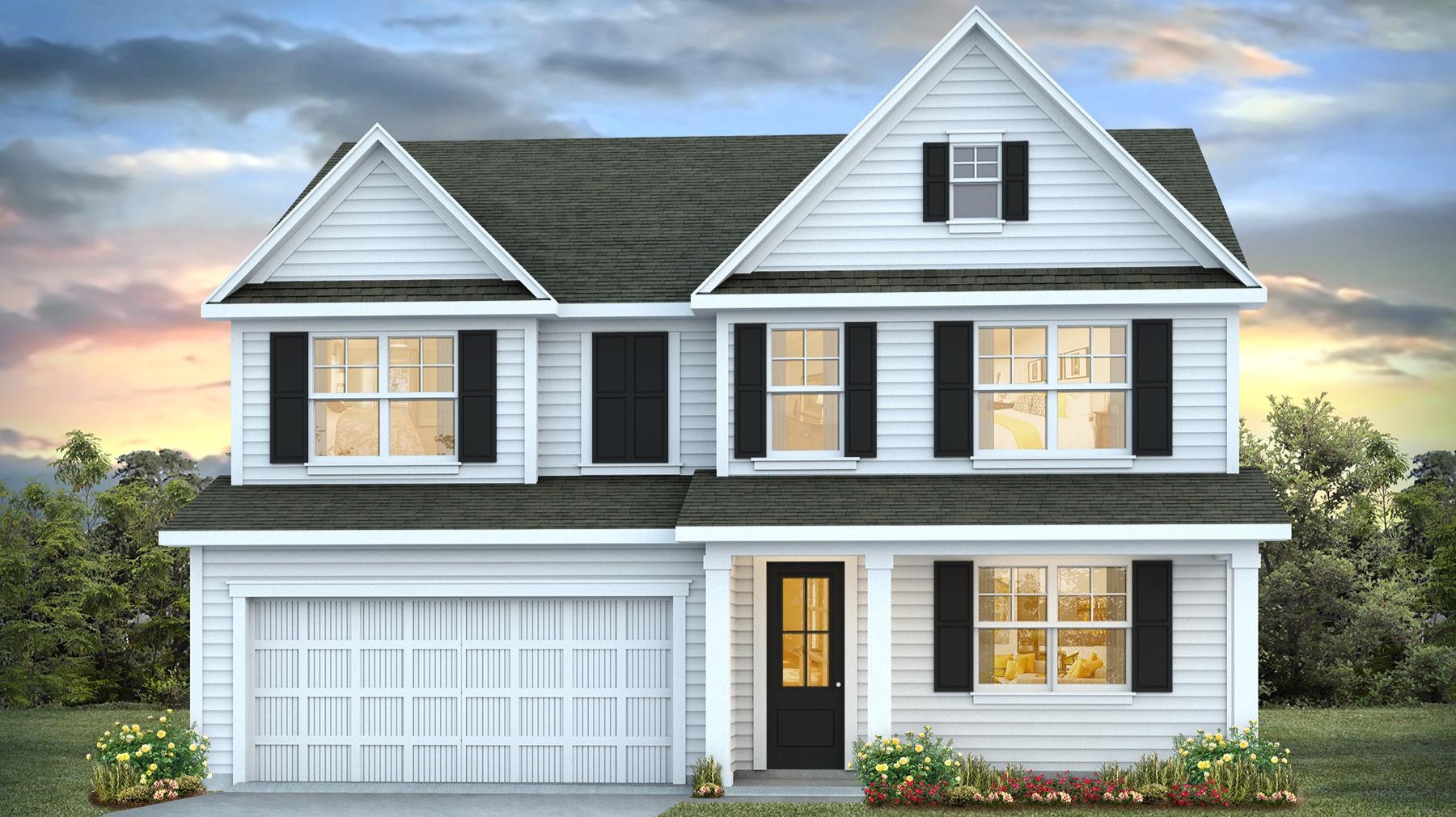 New construction home for sale with Hardie Plank siding and a 2-car garage