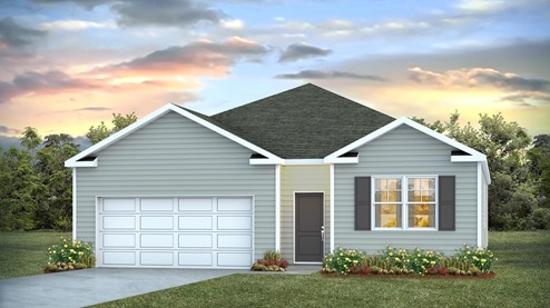 Cali A Elevation featuring a 2-car garage.