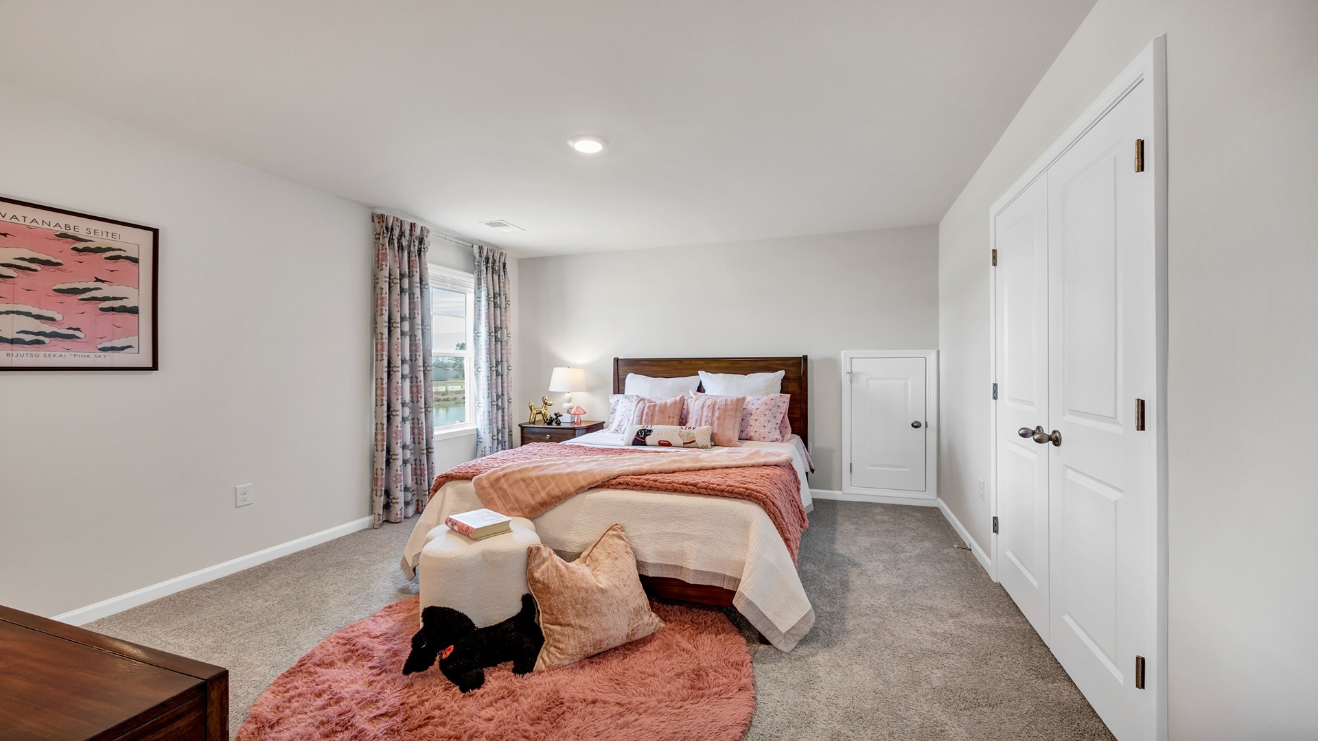 Bedroom 3 upstairs with French closet doors