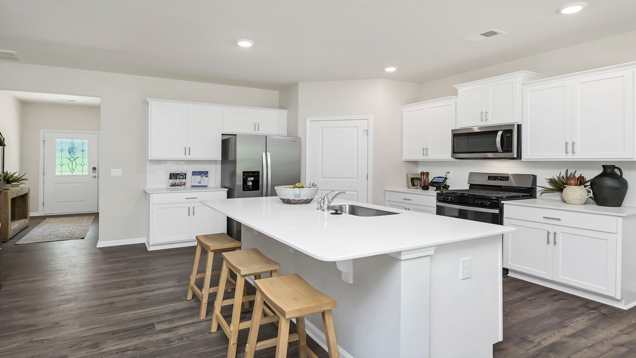 Front foyer opens up into the Hayden kitchen space