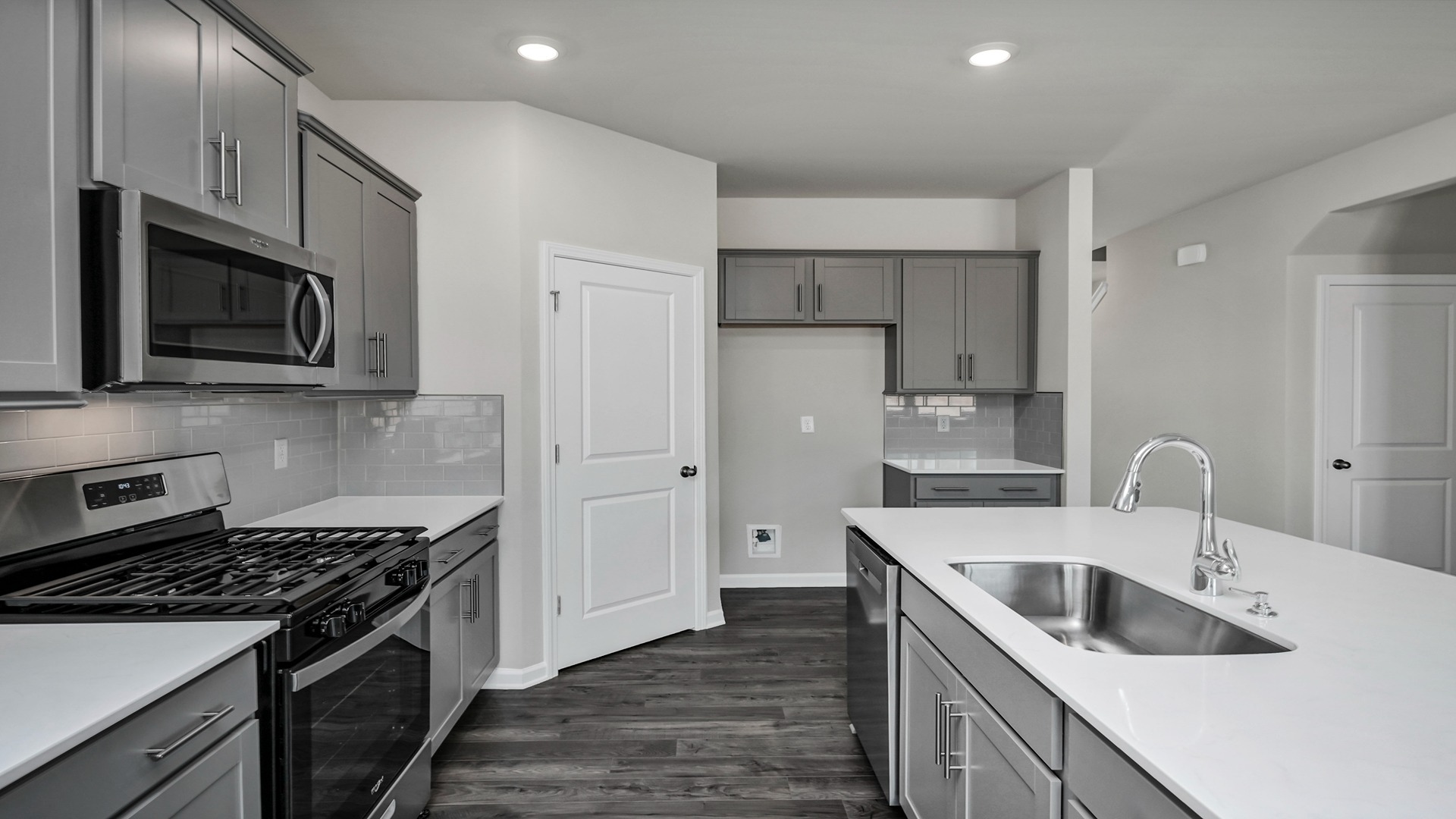 Corner pantry in the kitchen for added storage in new home for sale in Leatherstone
