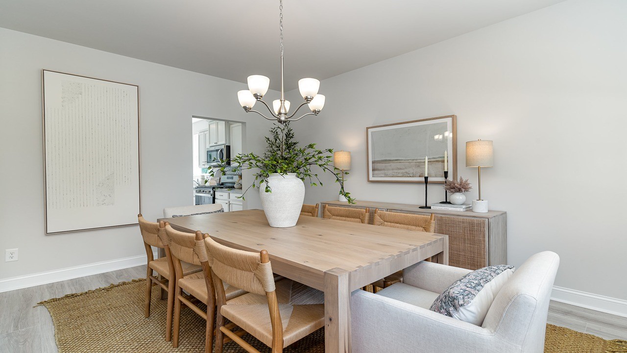 Dining area leads into the kitchen space with a Bulter's Pantry in the Forrester Floor Plan