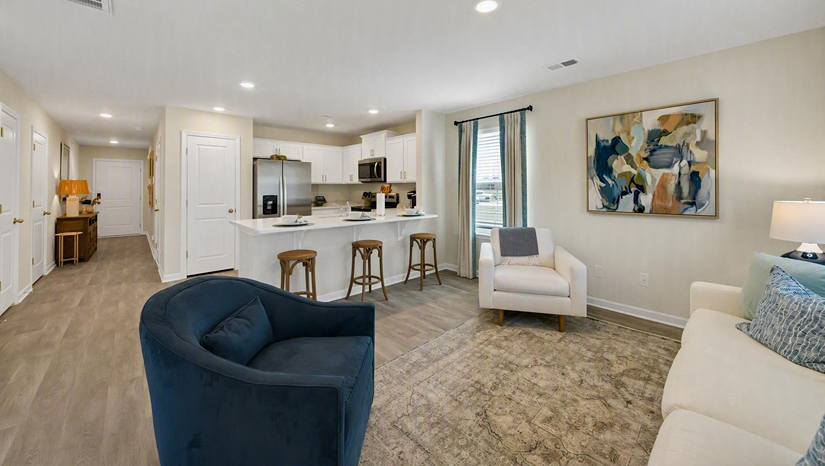 Open concept first floor of the townhome for sale