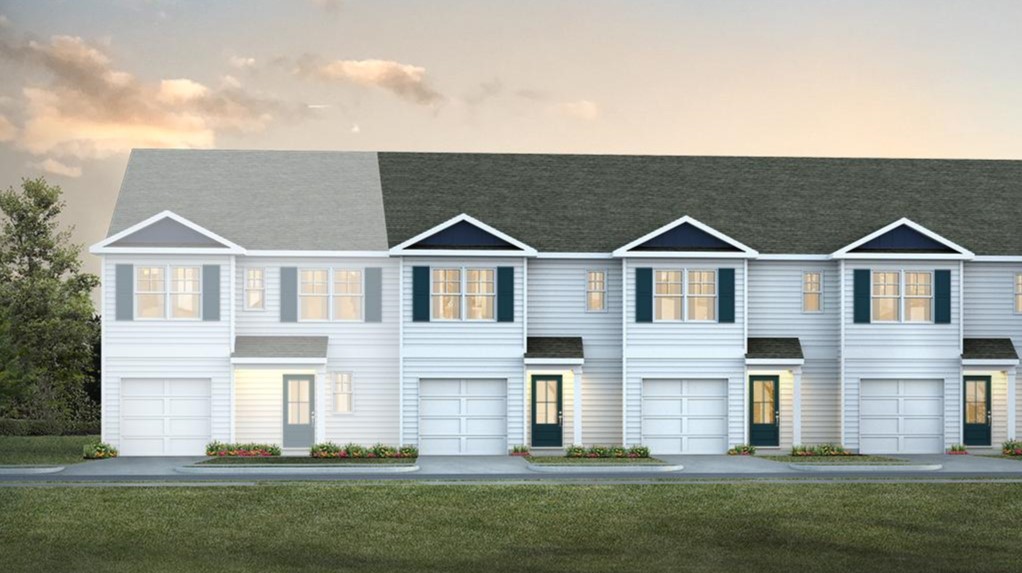 3-bedroom, 2-story townhome for sale in Hunter's Branch with white vinyl siding