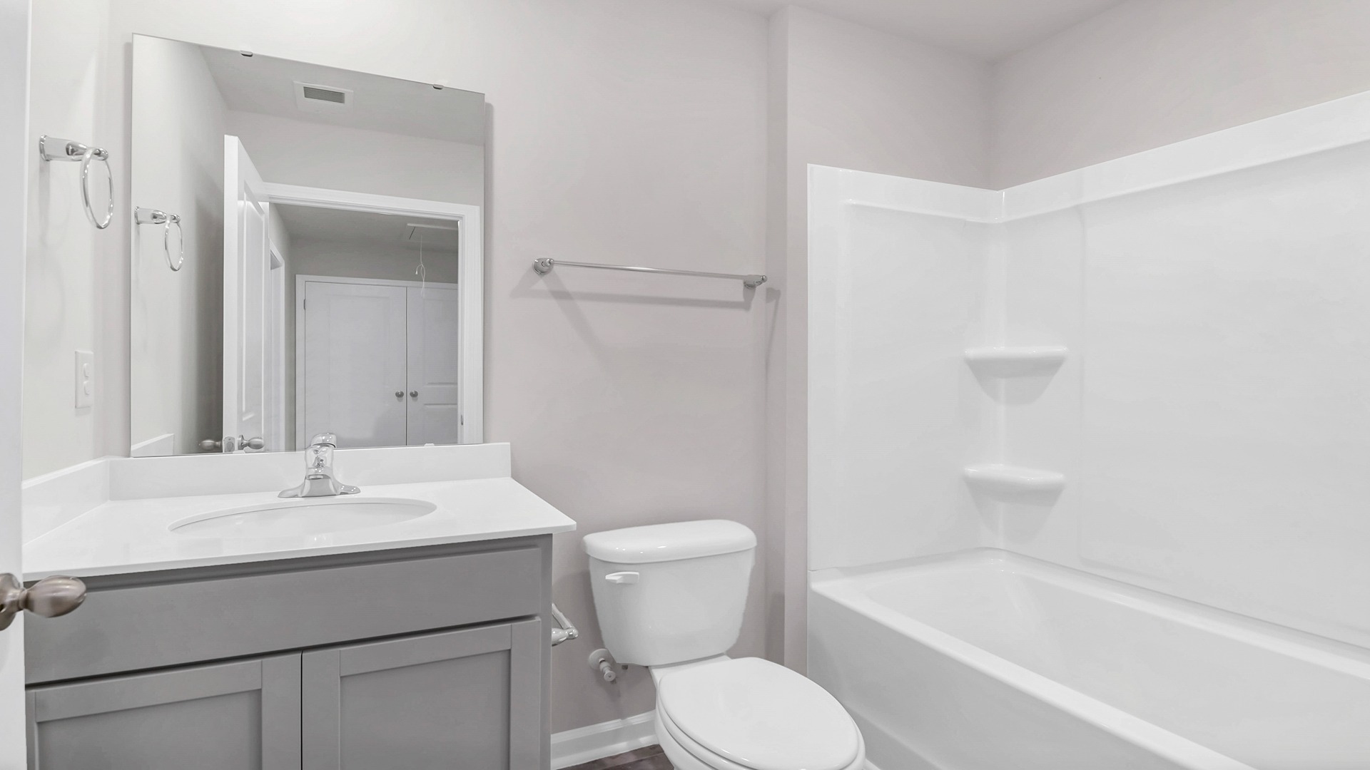 Bathroom 2 upstairs with a shower tub combo