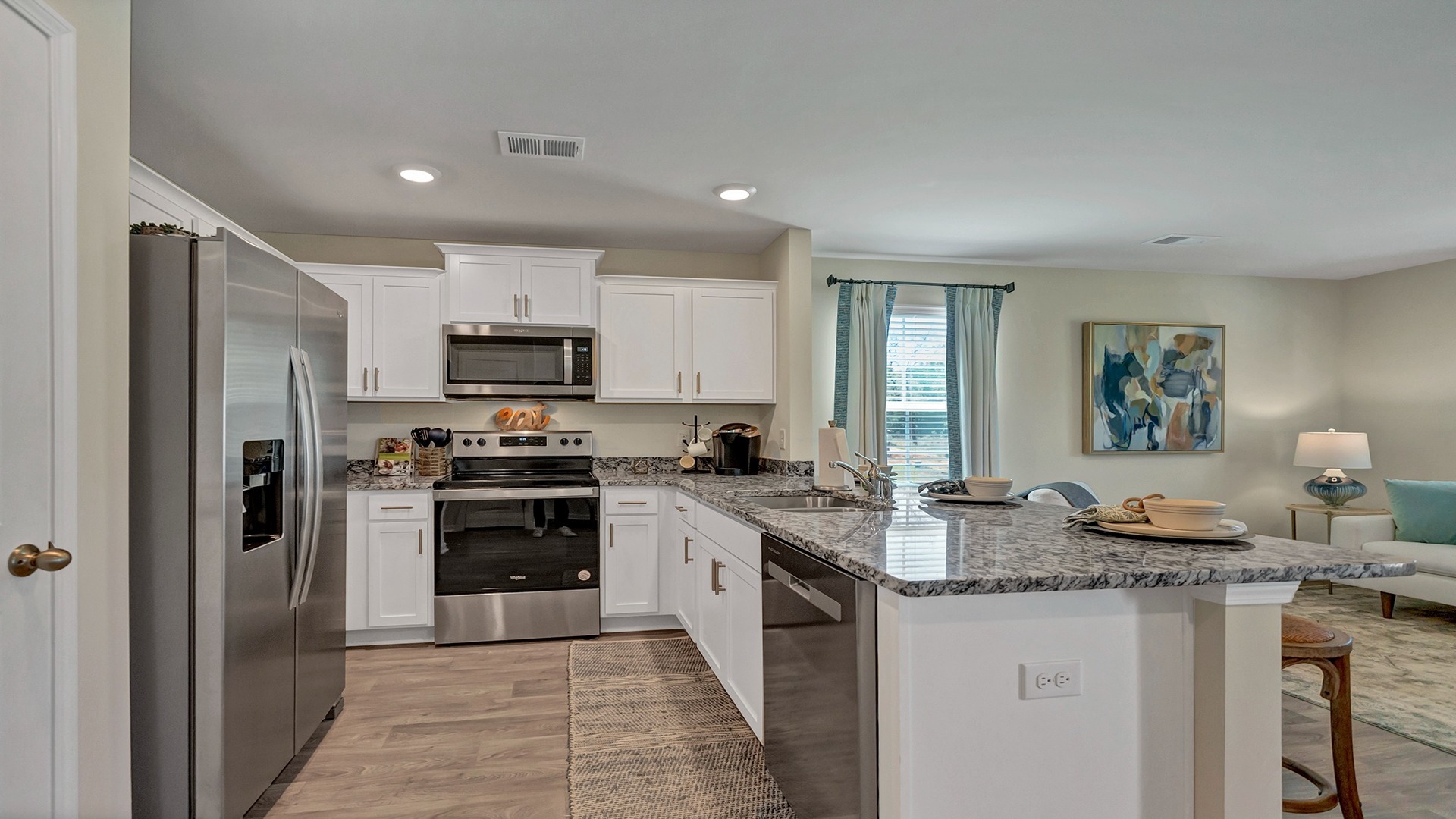 Will have modern white quartz countertops in the kitchen