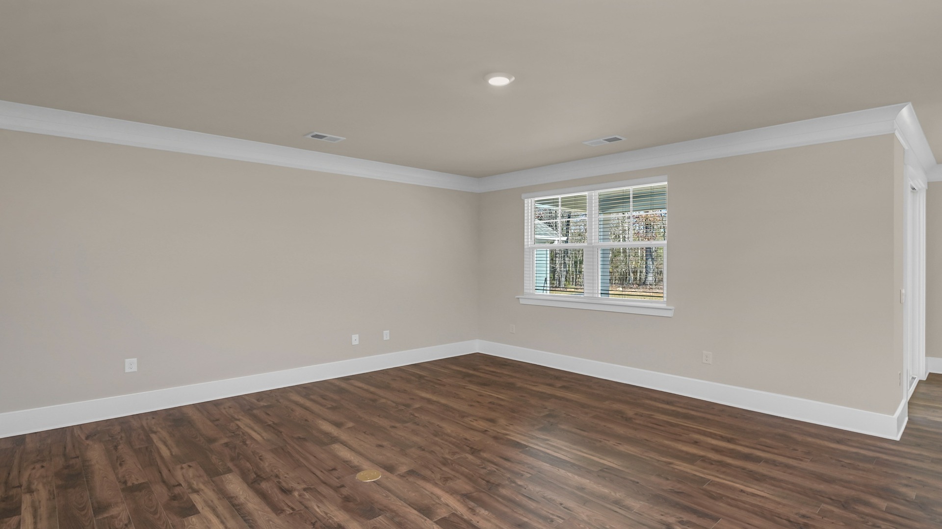 Window in living area for natural light into the new home