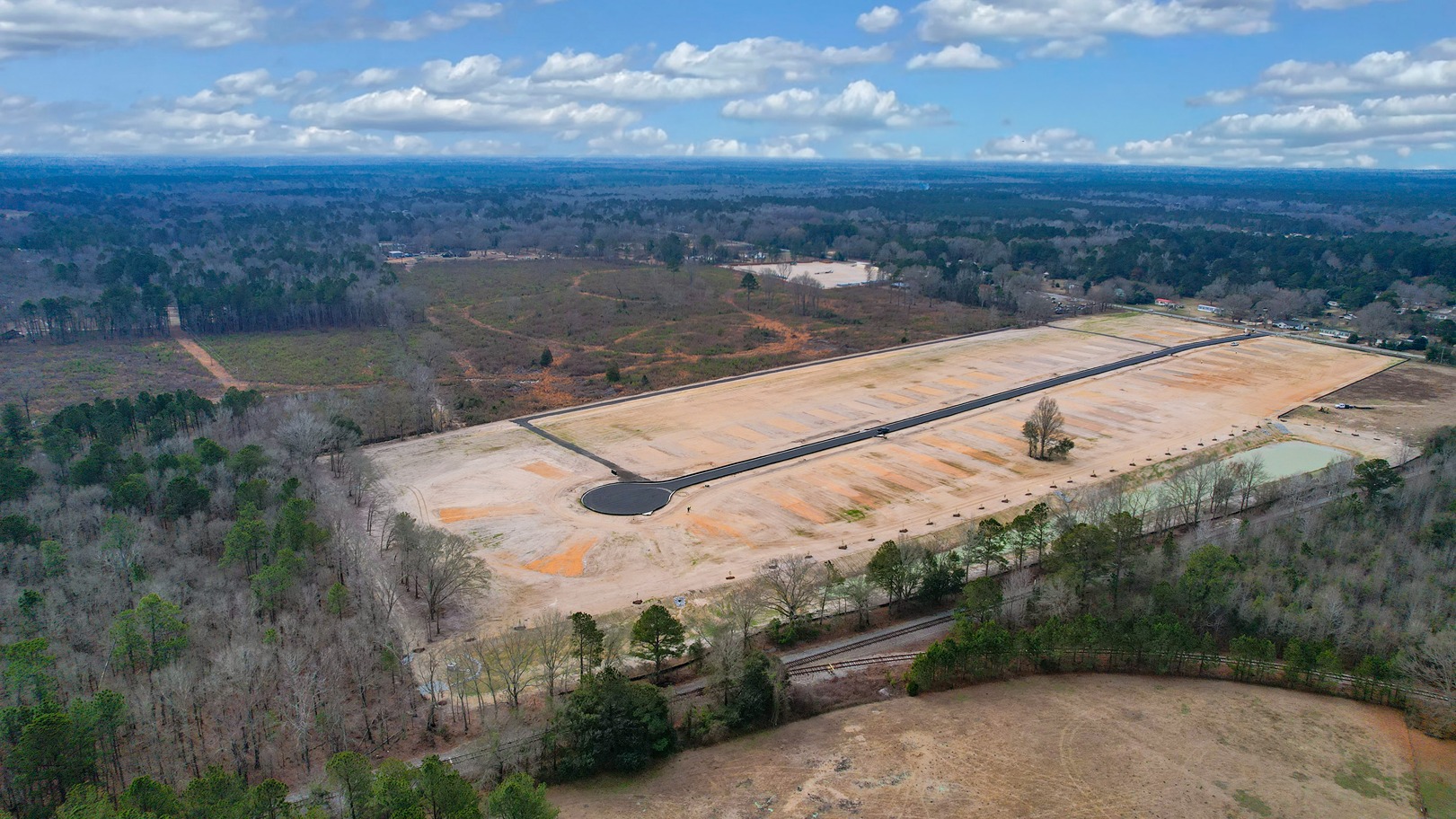 Meadowview drone photo showing road with cul-de-sac