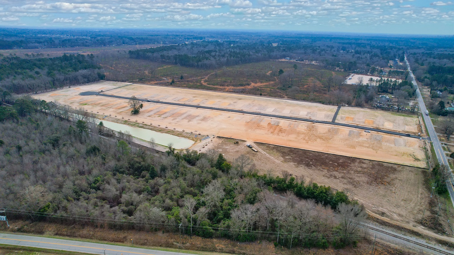 Meadowview drone photo showing road with cul-de-sac