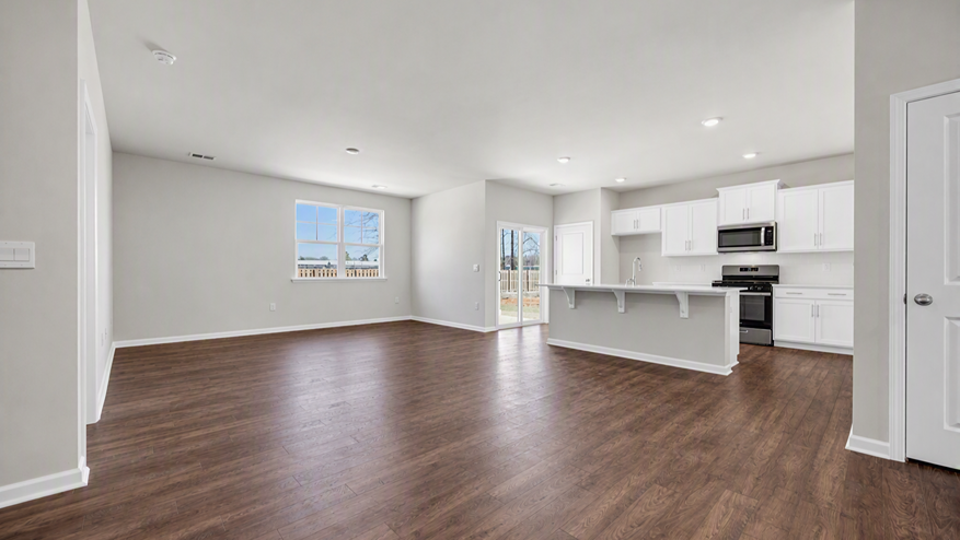 Vinyl floors and natural light finish the main living areas of the available Kerry floor plan