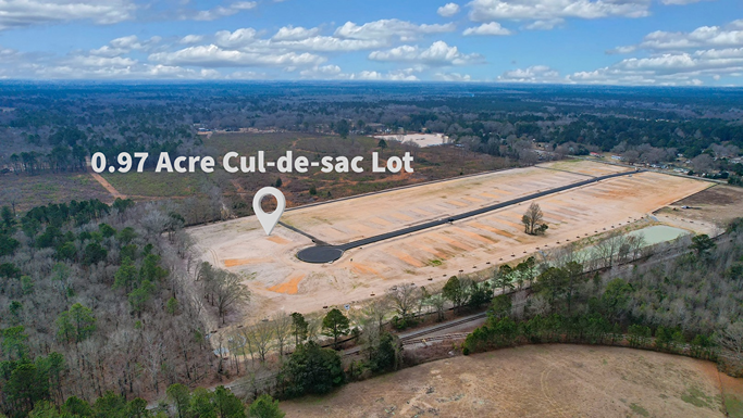 Very large cul-de-sac lot at the back of the community that's nearly one acre in size