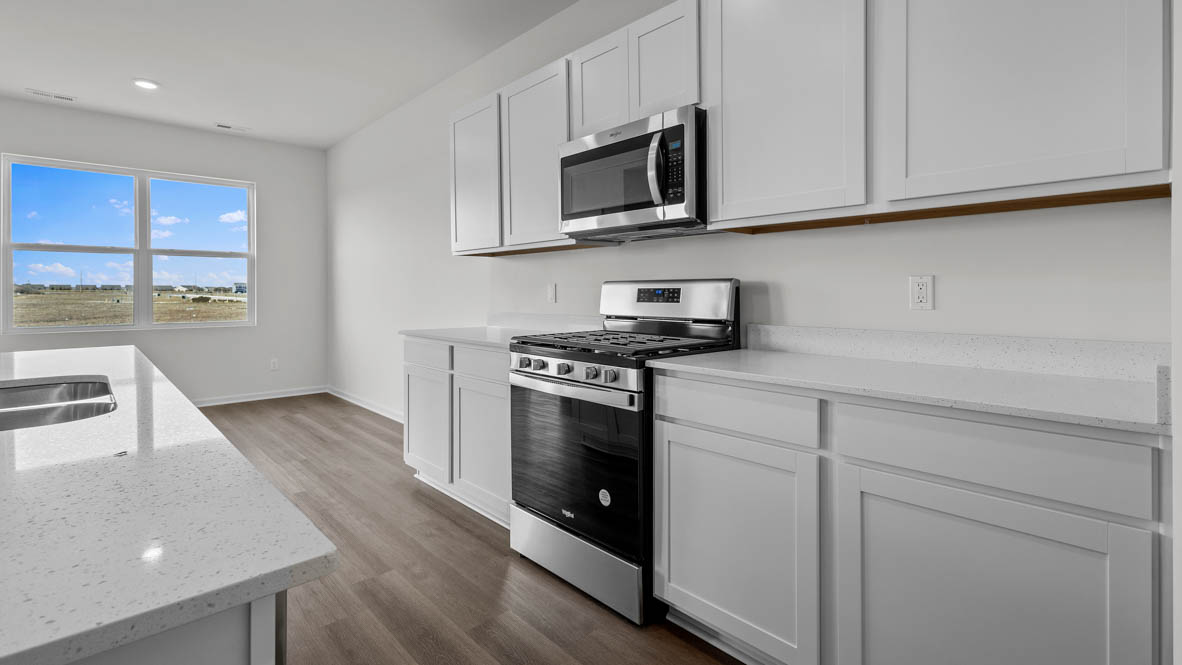Kitchen with stainless steel appliances