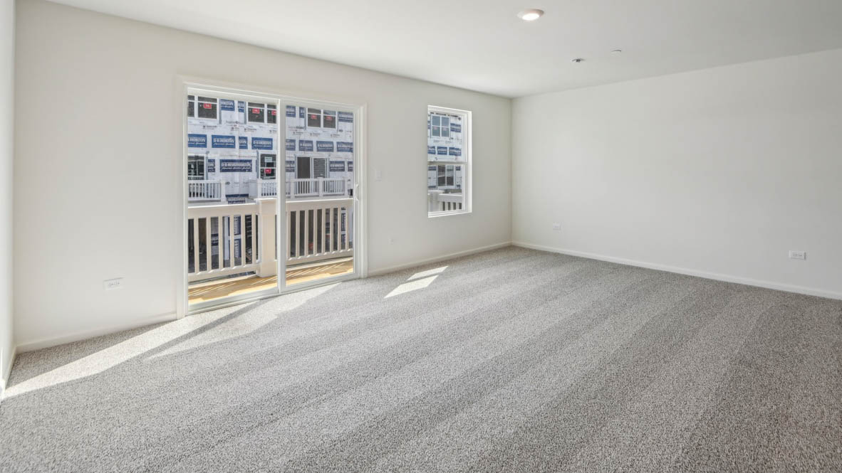 Great room with sliding door to balcony