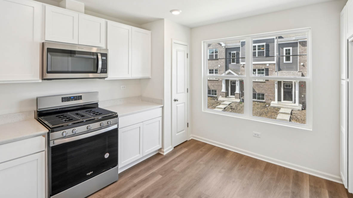 Kitchen at the front of townhome