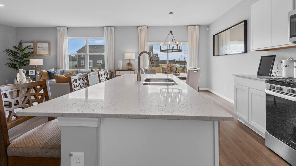 Kitchen island with sink and dishwasher
